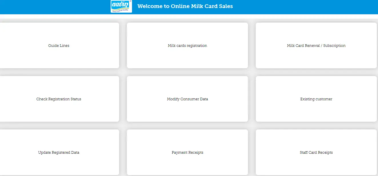 Aavin Milk Card Registration Online