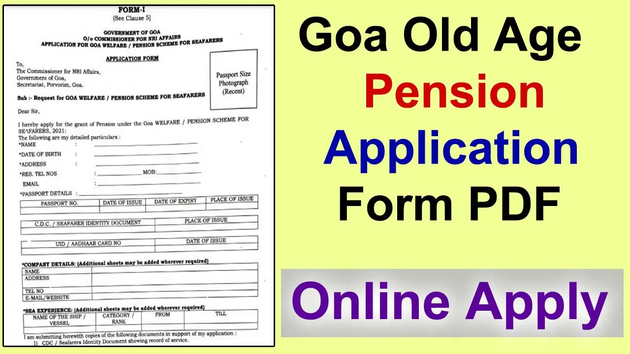 Goa Old Age Pension Application Form PDF alt=