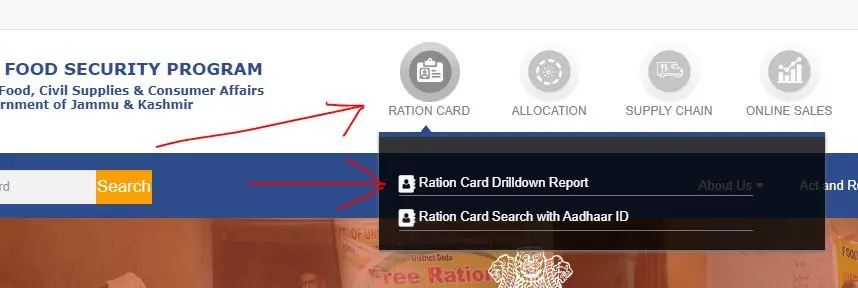 Jammu & Kashmir Ration Card List : J&K Ration Card List Online Check