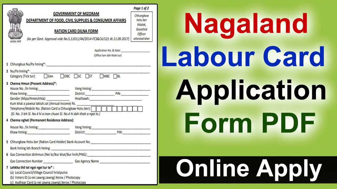 Nagaland BOCW Labour Card Application Form PDF Download alt=