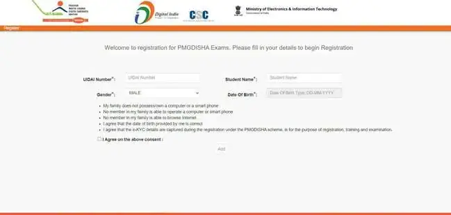 PMGDisha Registration