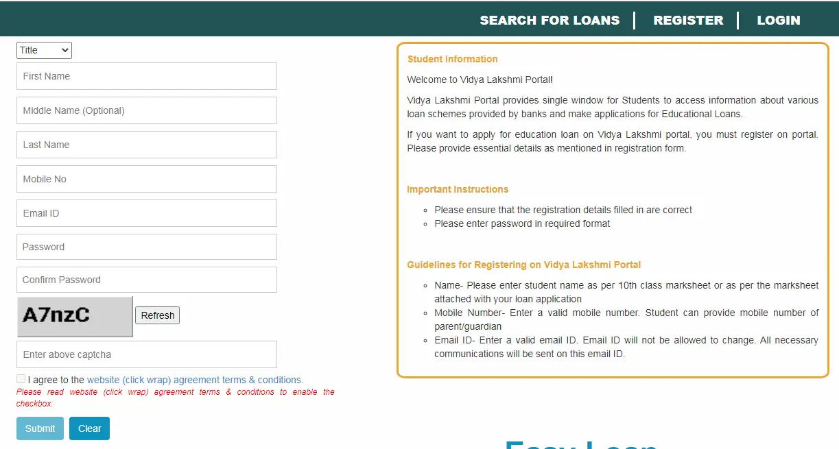 Pm Vidyalaxmi Portal Registration 