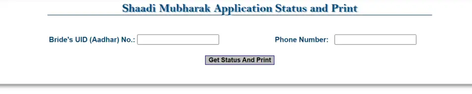 Shaadi Mubarak Status Check Online