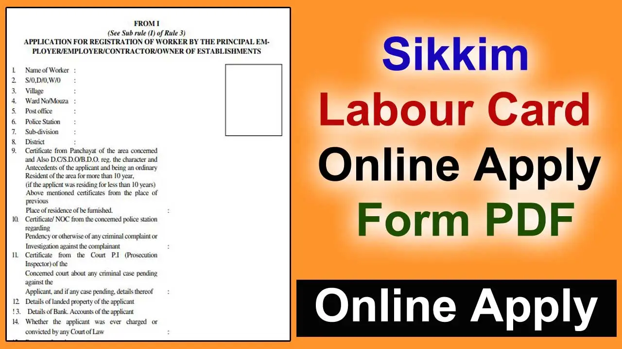 Sikkim Labour Card Application Form pdf: Sikkim Labour Card Online Apply, Form PDF alt=