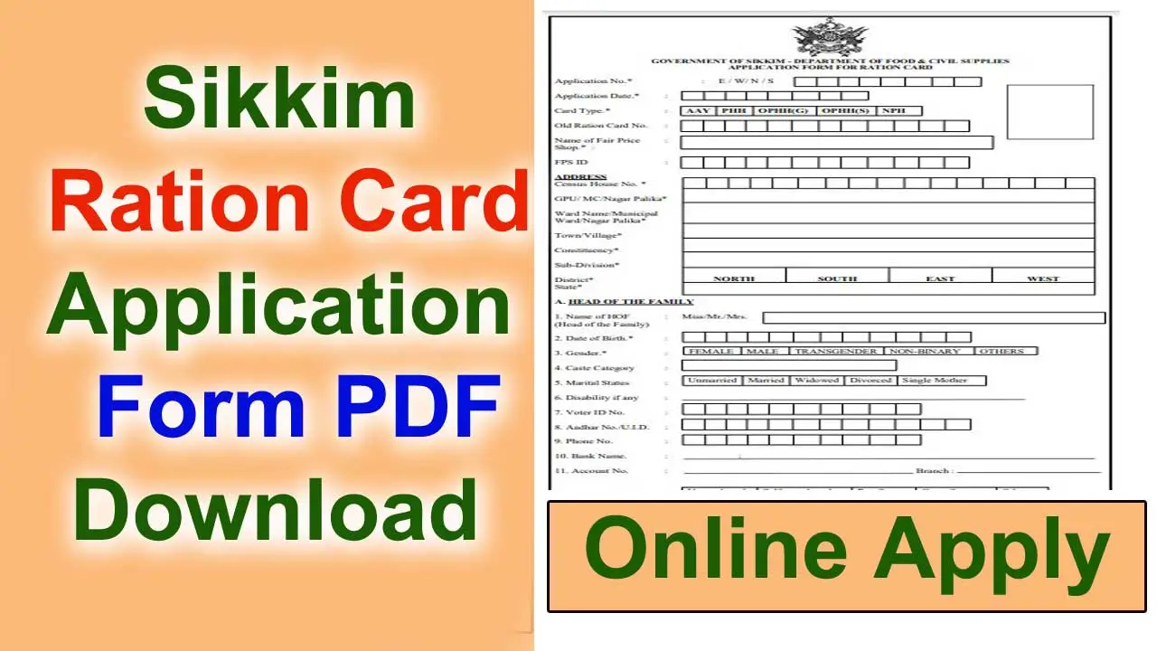 Sikkim Ration Card Application Form: Sikkim Ration Card Form PDF Download alt=