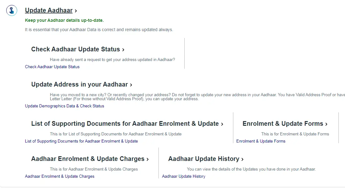 Check Aadhaar Enrolment & Update Status Online At uidai.gov.in