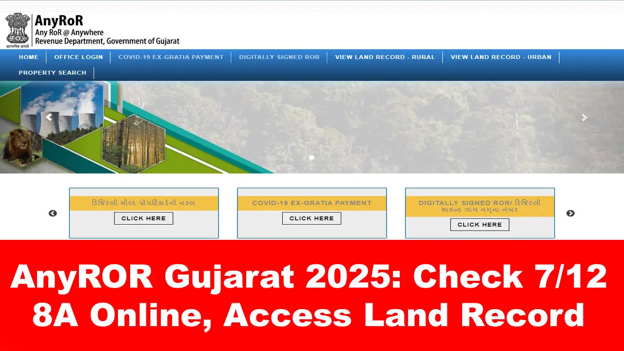 AnyROR Gujarat 2024: Check 7/12, Utara, 8A Online, Access Urban/ Rural Land Record alt=