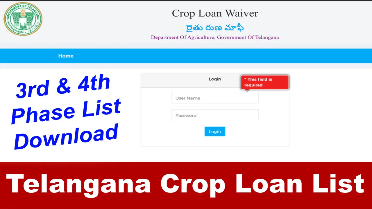 crop loan waiver in telangana list