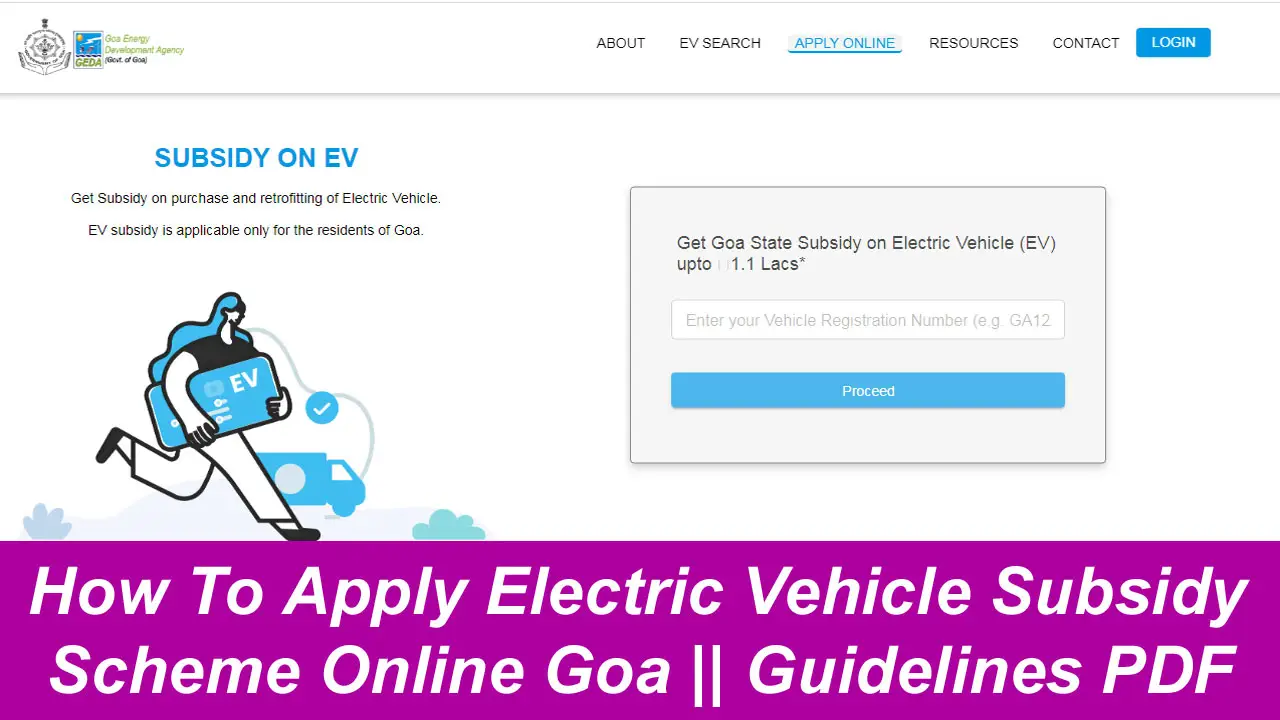 Goa EV Subsidy Scheme 2024 Apply Online || PDF & Electric Vehicle Subsidy Online Apply Goa alt=