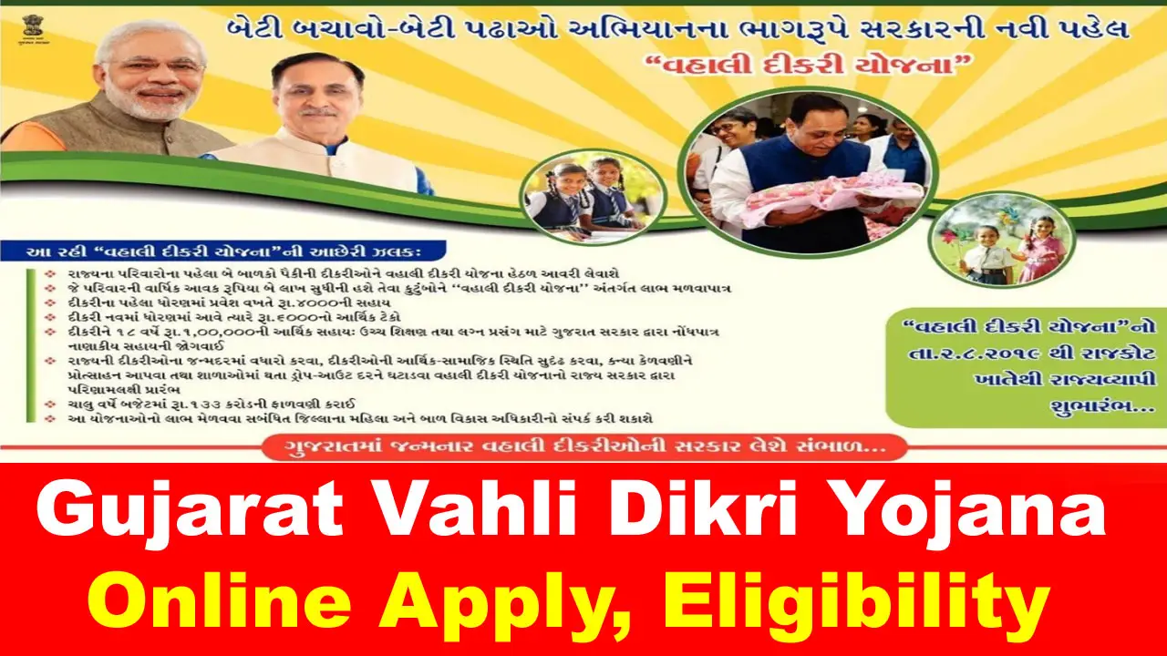 Gujarat Vahli Dikri Yojana 2024: Online Apply, વહાલી દીકરી યોજના, Eligibility alt=