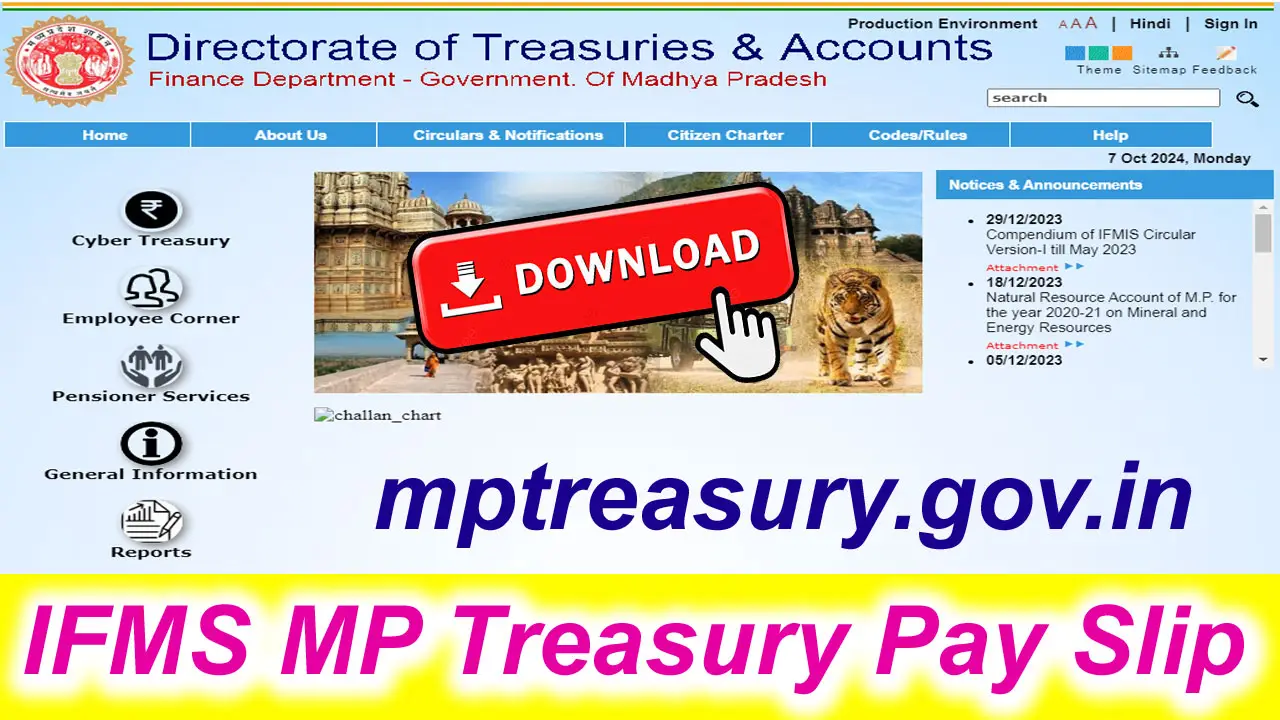 IFMS MP Treasury Pay Slip 2024 Download @ mptreasury.gov.in Pay Slip Login alt=