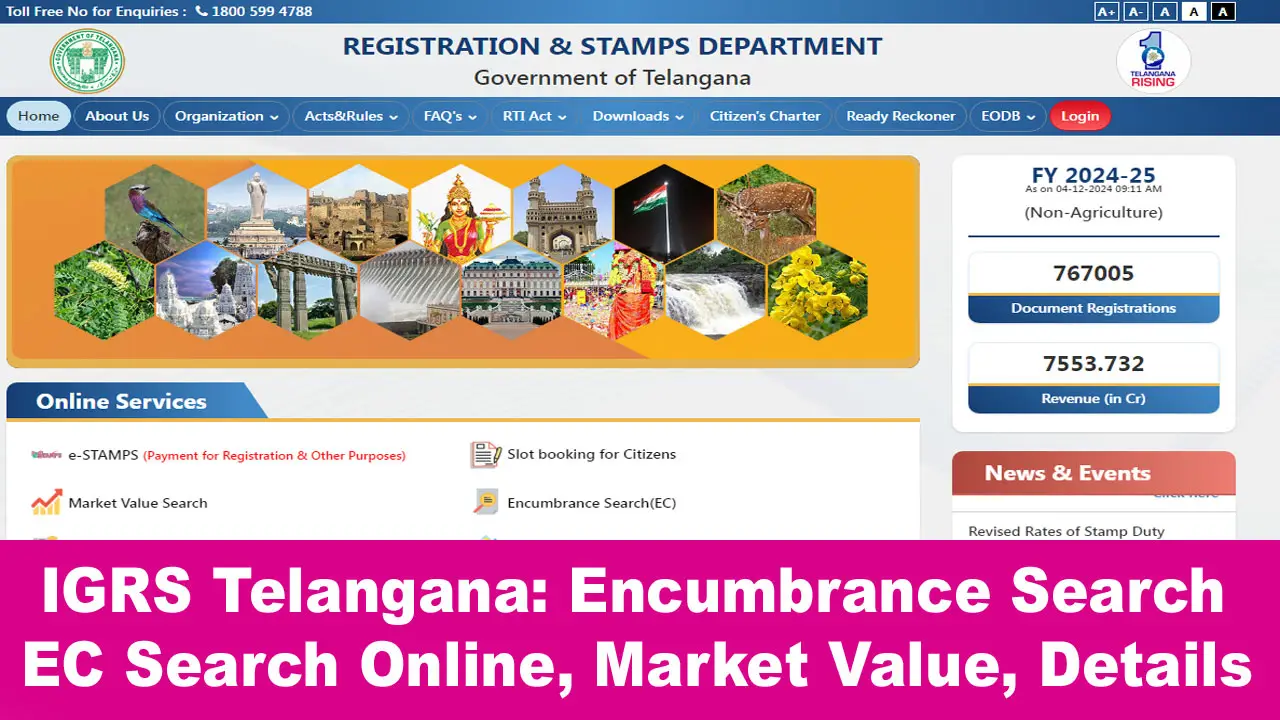 IGRS Telangana 2024: Encumbrance Search EC Search Online, Market Value, Deed Details alt=