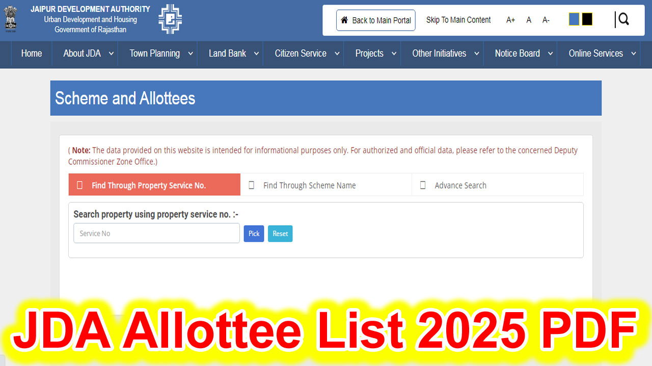 jda scheme and allottee list