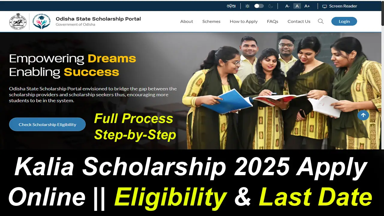 Kalia Scholarship 2025 Apply Online || Eligibility Check & Last Date alt=