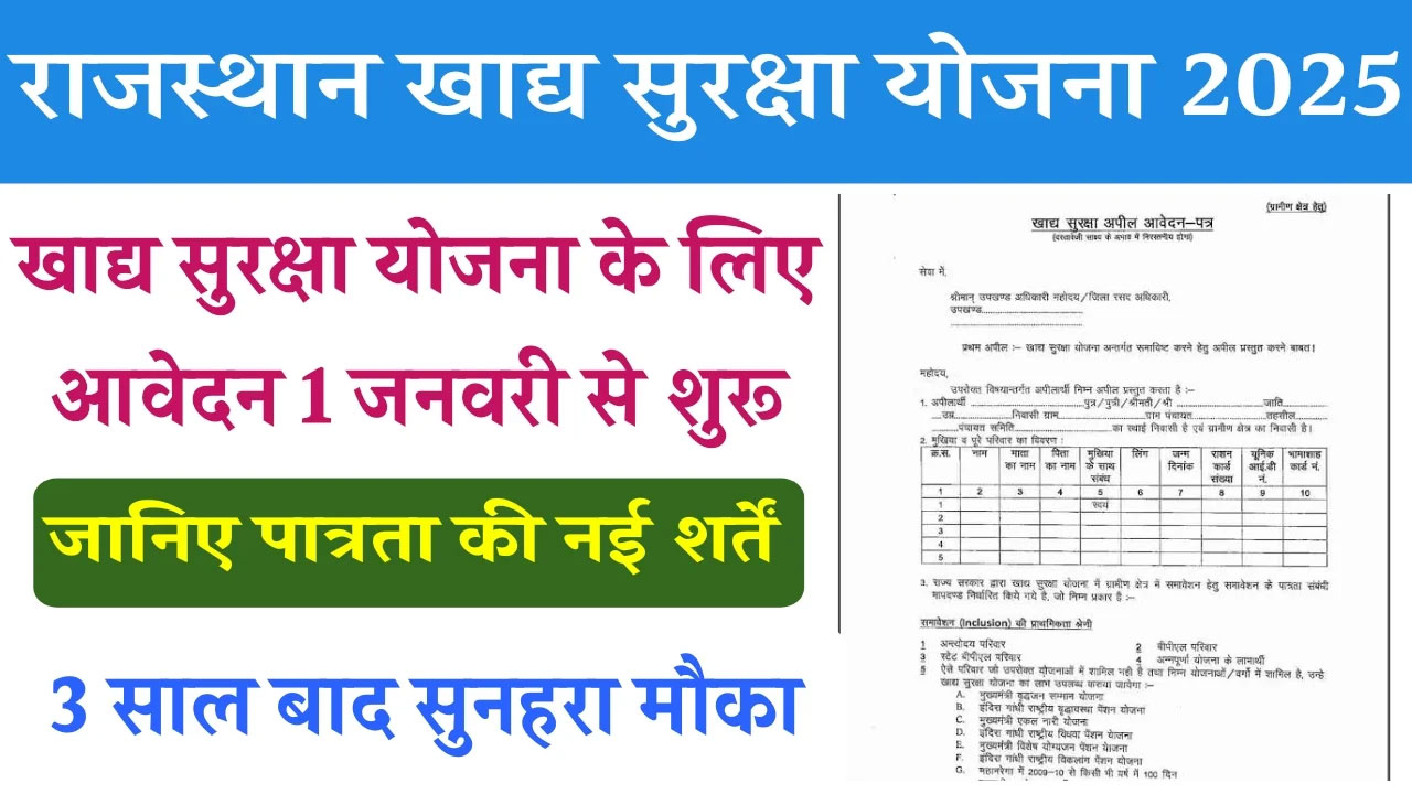 khadya suraksha yojana rajasthan online form