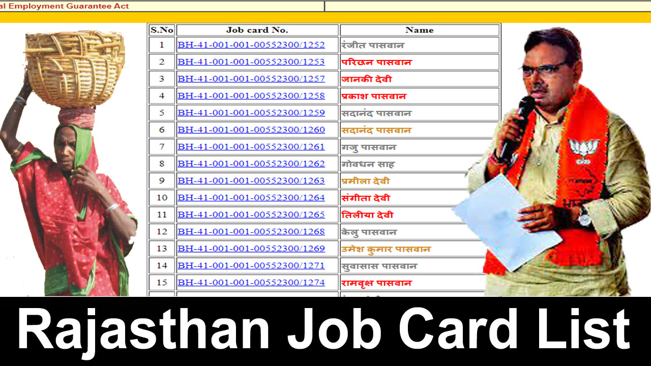 nrega job card list rajasthan