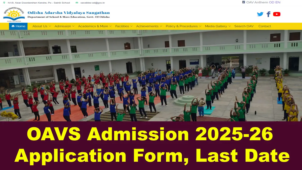 OAVS Admission 2025: Odisha Adarsha Vidyalaya Admission Application Form, Last Date alt=