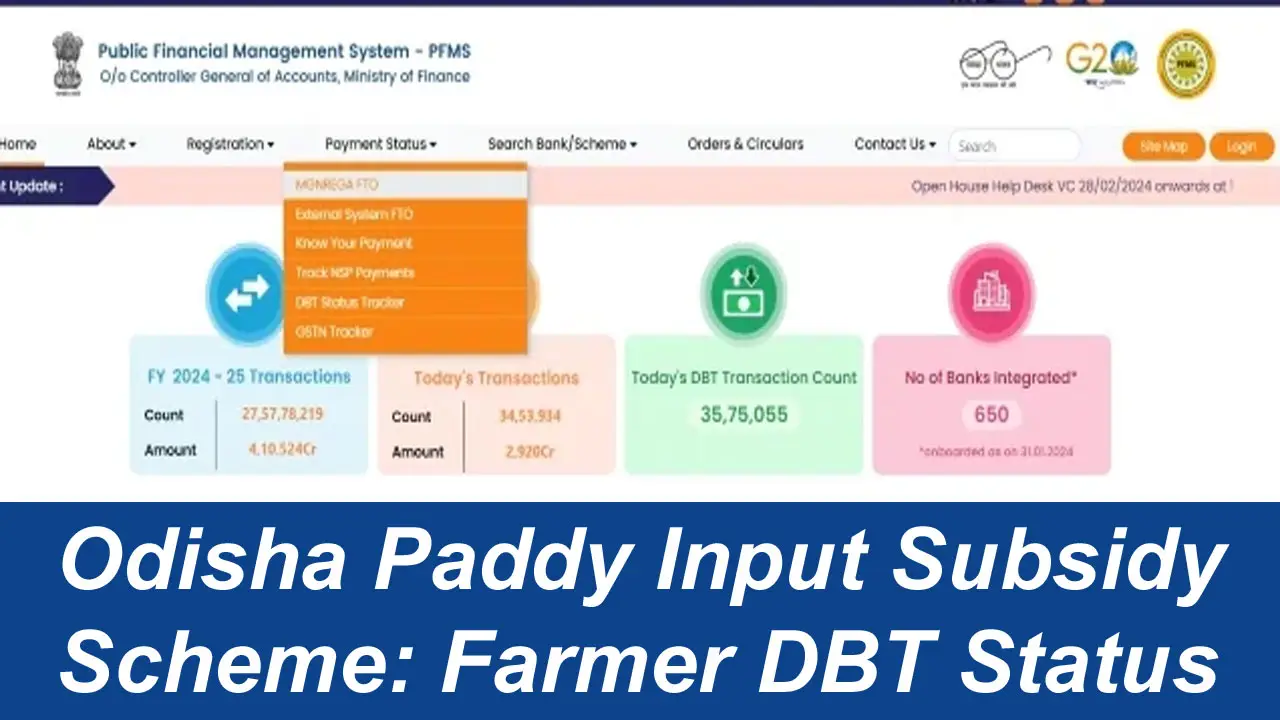 Odisha Paddy Input Subsidy Scheme 2024-25: Farmer DBT Status Check alt=