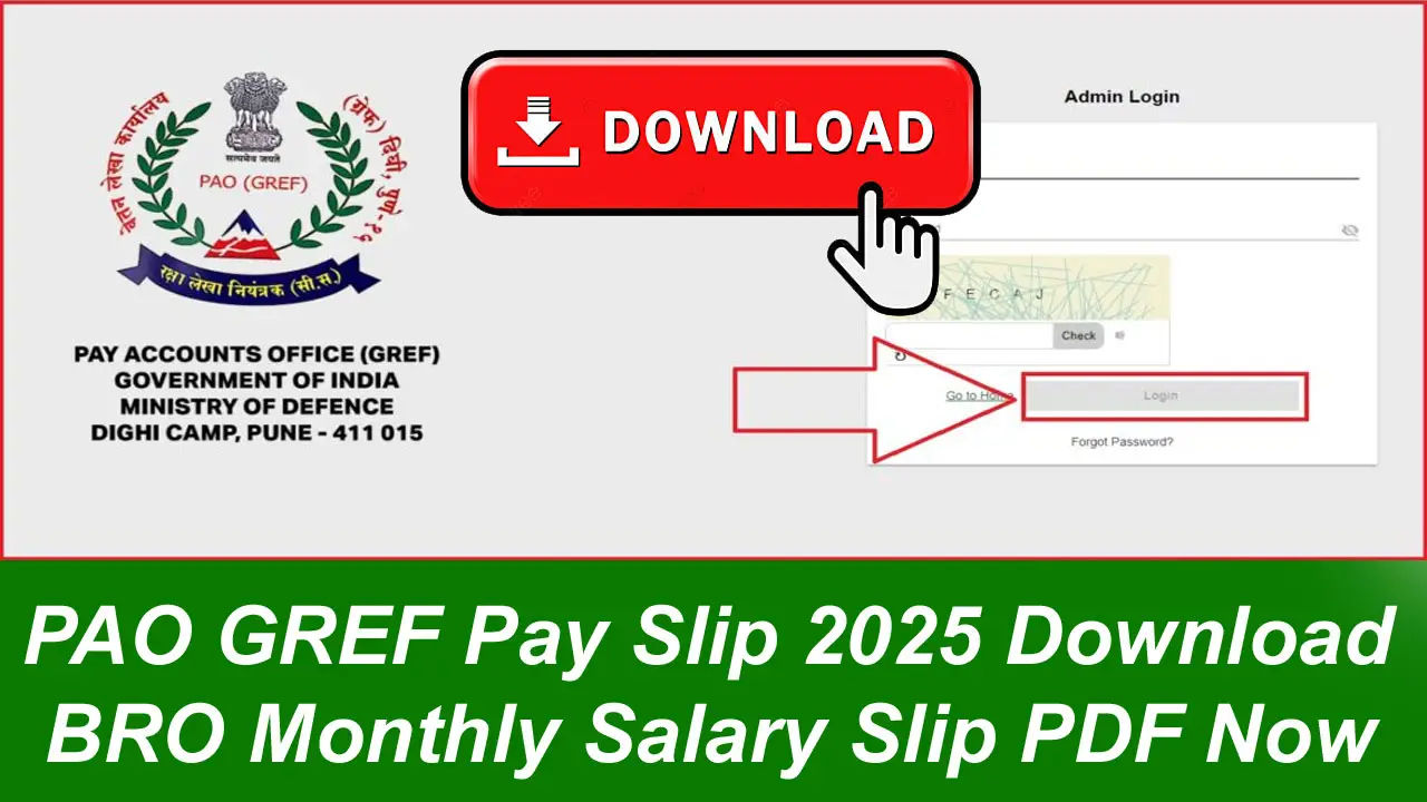 PAO GREF Pay Slip 2025 PDF Download: BRO Monthly Salary Slip @ paogref.nic.in Login alt=