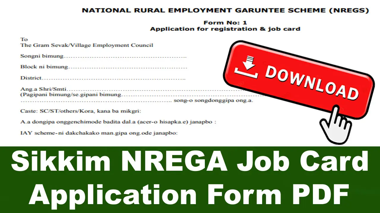 Sikkim NREGA Job Card Application Form PDF Download alt=